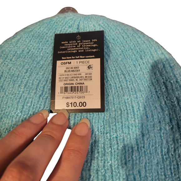 NWT art class blue winter hat, one size - Picture 2 of 2